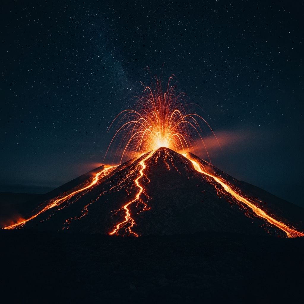 Volcano eruption background